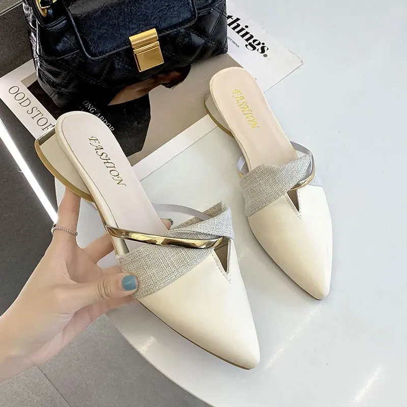 

Fashion Women's Mules Slippers Women Shoes Female Mules Shoes Square Low Heels Elegant Shoes Woman Slipper Casual Shoes