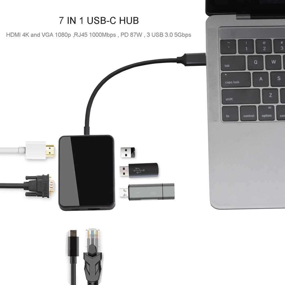 USB концентратор Thunderbolt 3 1000 Мбит/с HDMI 4K VGA 1080P|USB-хабы| |