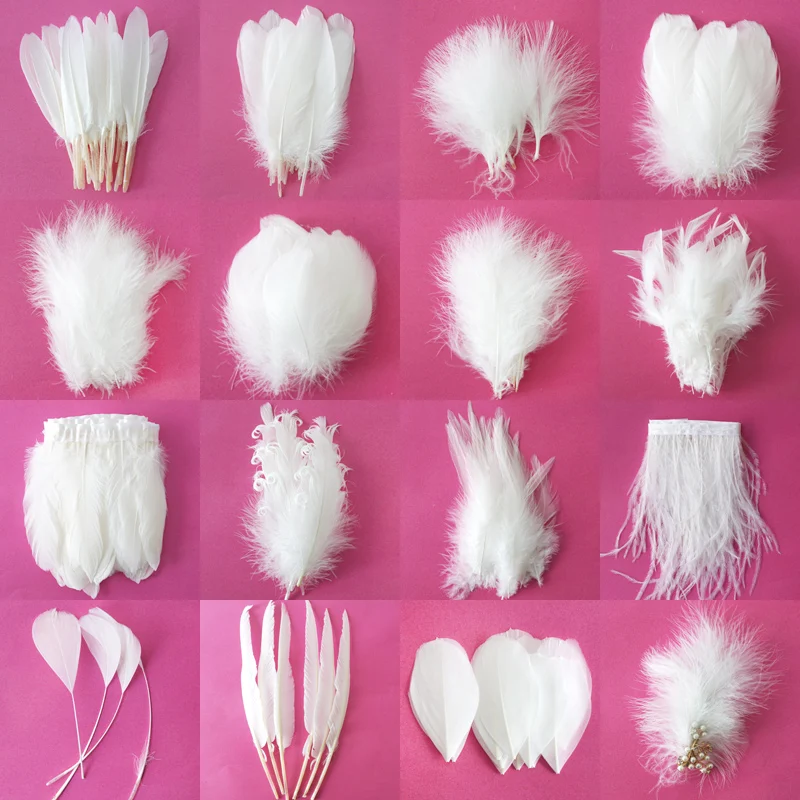 Natural Goose Feathers Small Floating Colourful Swan White Feather Plume For Craft Wedding Jewelry Home Decoration Plumes