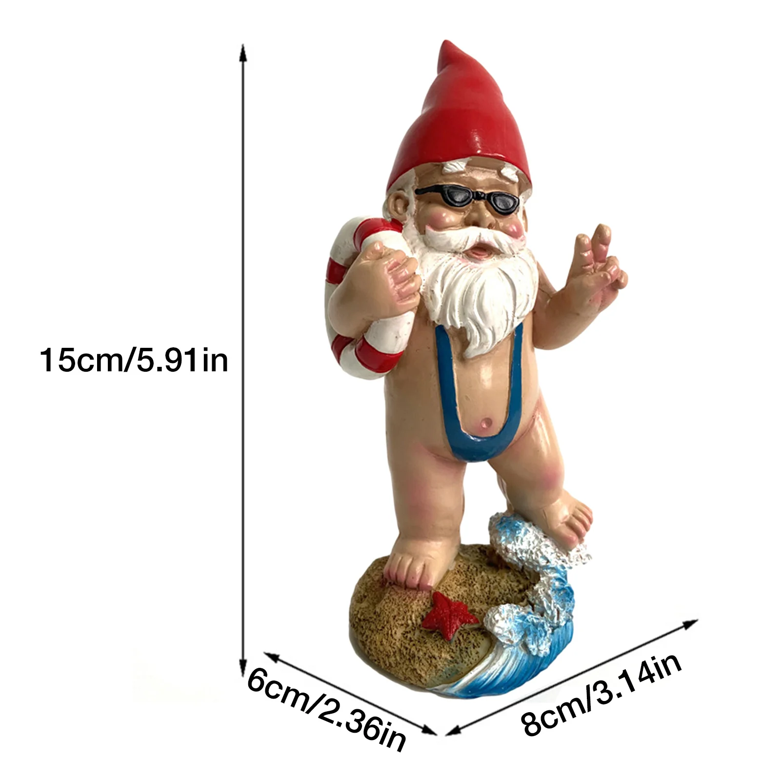 

New Garden Naked Gnome Statue Lawn Ornament Outdoor Gnomes Figurine Funny Cute Garden Sculpture Gnomes Dwarfs Decor