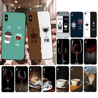 coffee wine cup phone case for iphone 13 11 12 pro xs max 8 7 6 6s plus x 5s se 2020 xr cover