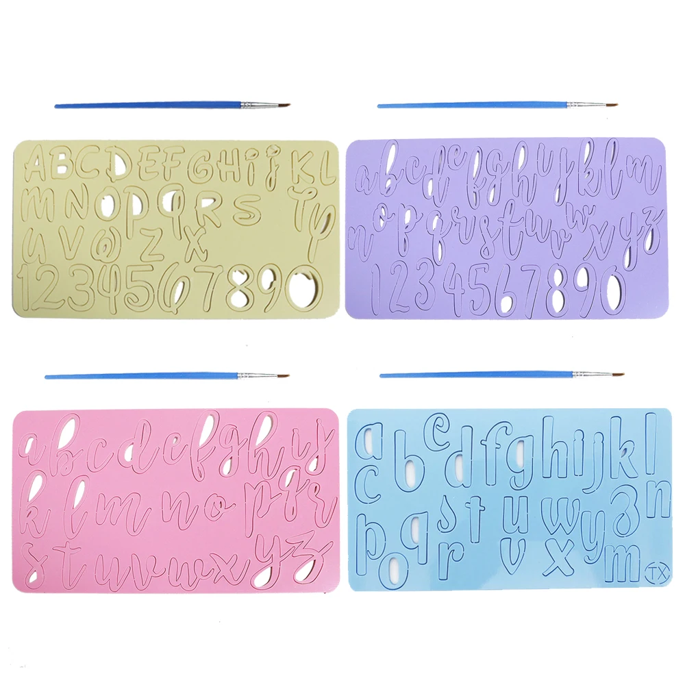 

Acrylic Cartoon Alphanumeric Plastic Biscuit Mold Baking Mold DIY Cake Stamper Baking Props Kitchen Cake Making Organizer