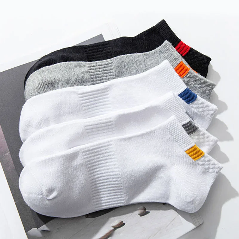 

Men's socks 10pieces=5pair/lot Summer Cotton Man Short Socks Fashion Breathable Boat Socks Comfortable Casual Socks Male White