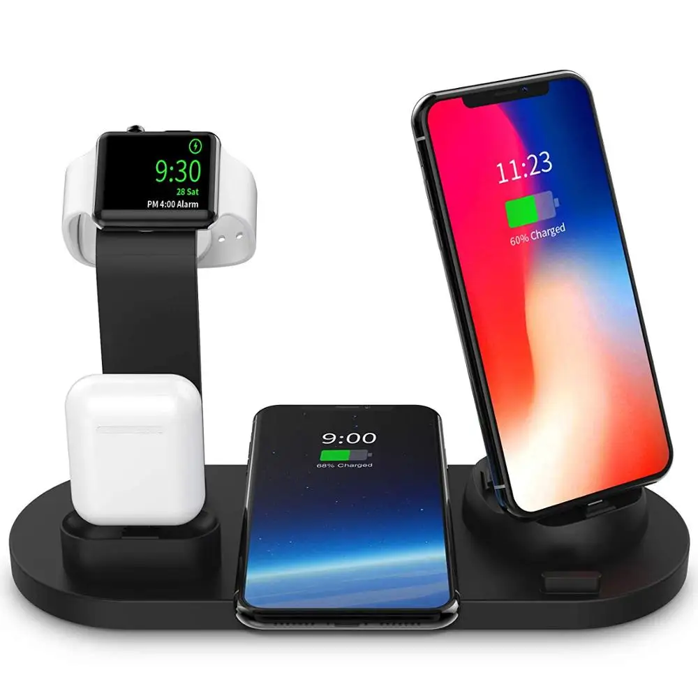 3 в 1 беспроводная зарядная док-станция держатель для Apple Watch iPhone X XS XR MAX 7 8 Plus Airpods док-станция зарядное устройство Подставка станция крепления база