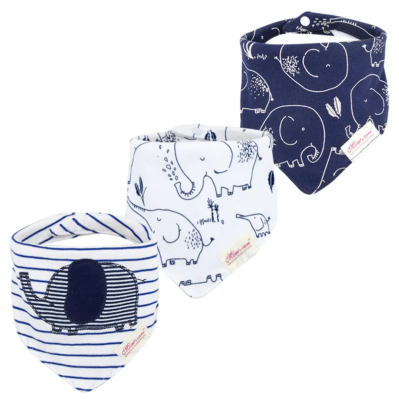 

3pcs Baby Bibs Boy Girl Bandana Water Absorb Bib Burp Cloth Triangle Cotton Baby Scarf Burp Baby