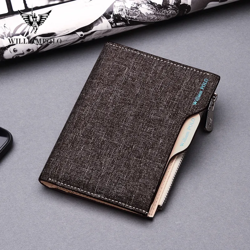 Мужские кожаные кошельки WILLIAMPOLO тонкий мужской кошелек с отделением для карт