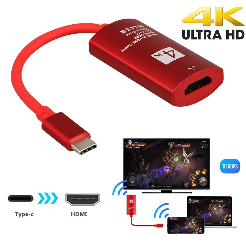 USB-C адаптер Type-C для HDMI HDTV 4K x 2K UHD Type C Samsung Galaxy S9 S8 + Note 8 20 см | Электроника
