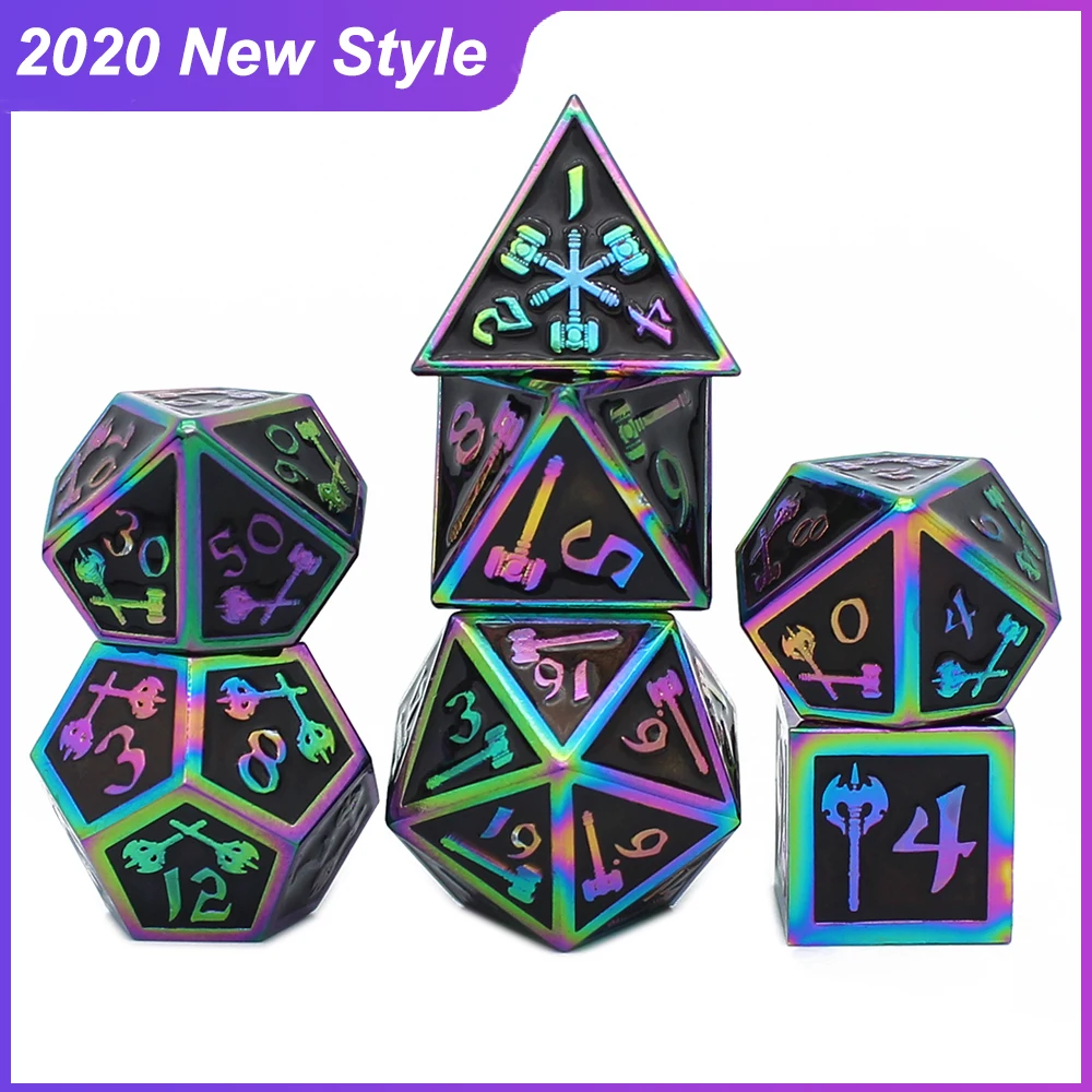 2020 новый стиль металлические кости РПГ MTG игральные DnD включает в себя мешок