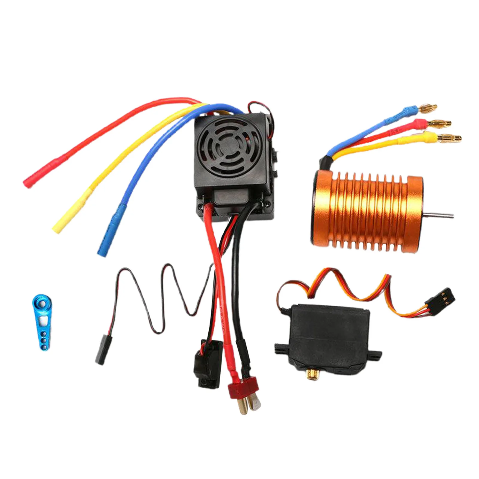 

RC Waterproof 60A ESC Steering Gear and Arm Combo for Wltoys 1:12 Remote Control Car Parts Replacement