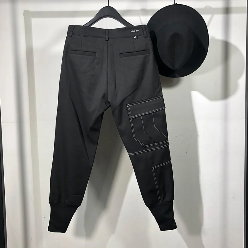 

Owen Seak Men Casual Cargo Harem Pants High Street Wear Hip Hop Ankle Length Men's Clothing Sweatpants Autumn Black Pants