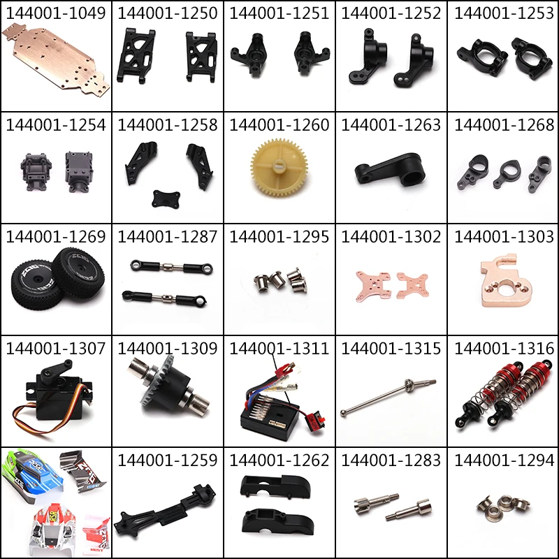 

WLtoys 144001 1/14 RC car spare parts vehicle bottom Car Receivers shell motor Reduction gear cover Shock Absorbers Tire Plastic