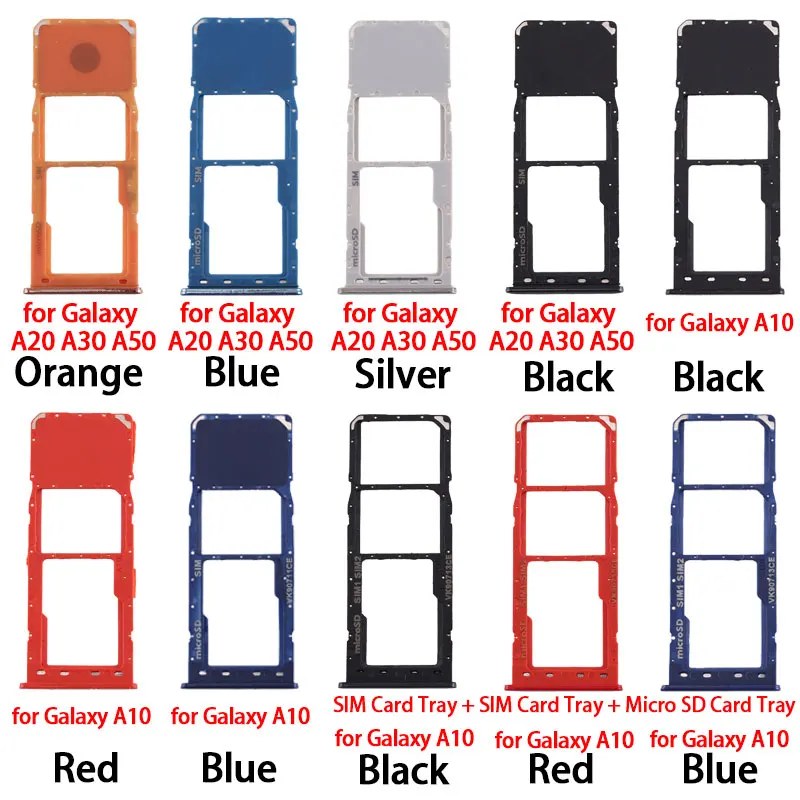 

SIM Card Tray + Micro SD Card Tray for Samsung Galaxy A20 A30 A50/A10 Original Phone Nano SIM Micro SD Card Tray Adapter