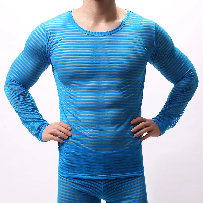 Тонкий сексуальный Для мужчин Мужская Нижняя Майка прозрачная базовые рубашки