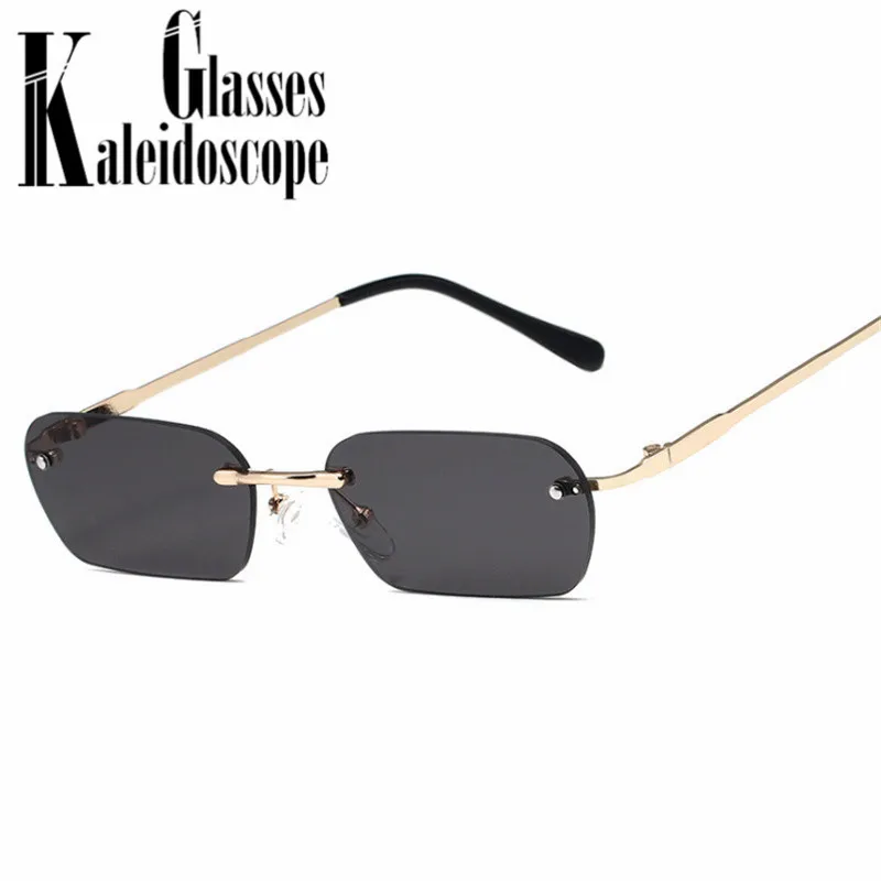 Солнцезащитные очки без оправы UV400 для мужчин и женщин прямоугольной формы