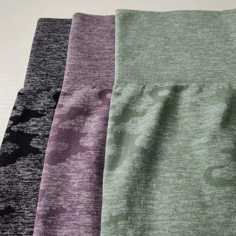 Новые синие камуфляжные бесшовные леггинсы спортивные женские для фитнеса