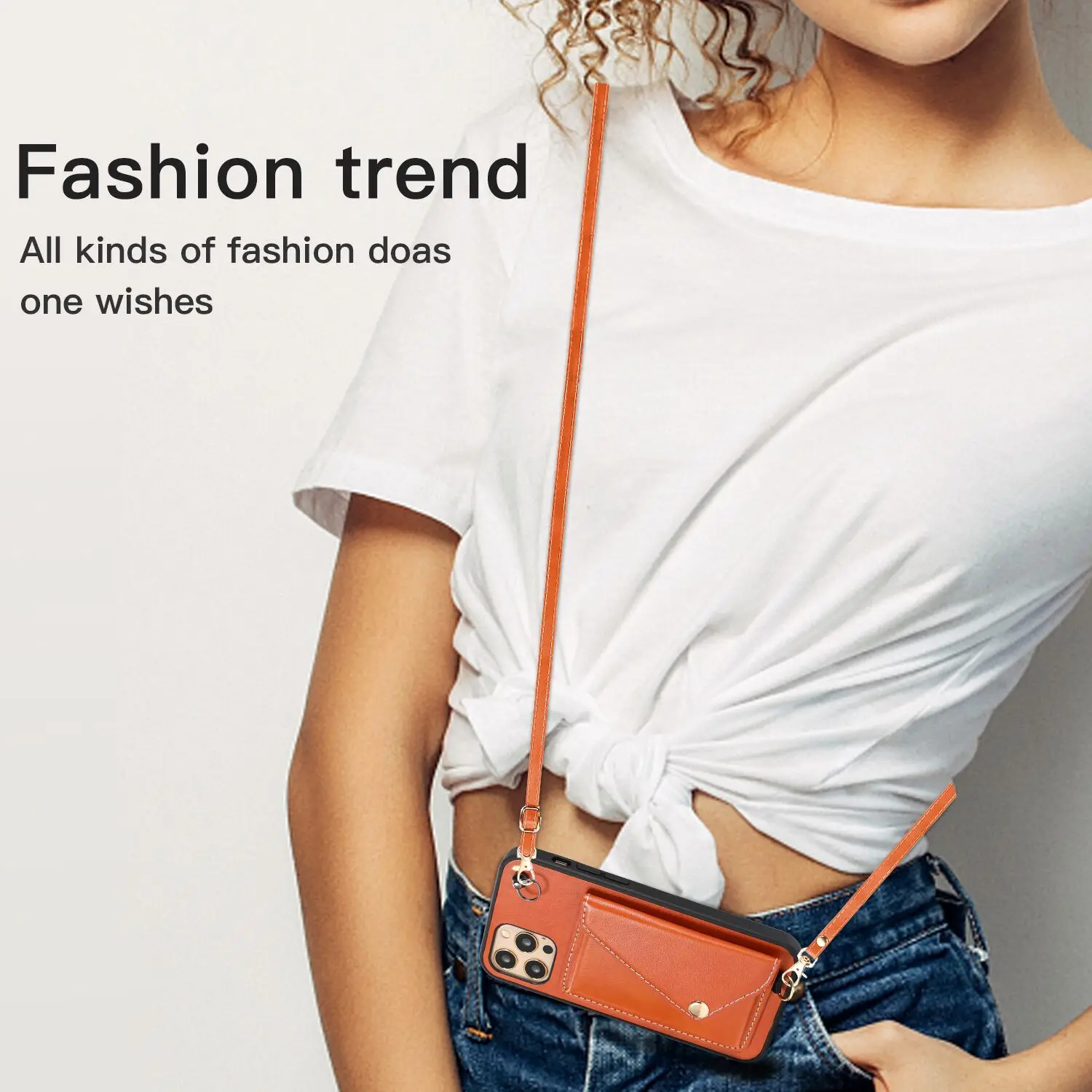 

Shoulder Rope Mobile Phone Case is Suitable For iPhone12/12Pro/12Mini/12Promax Card Leather Oblique Coin Purse Mobile Phone Case