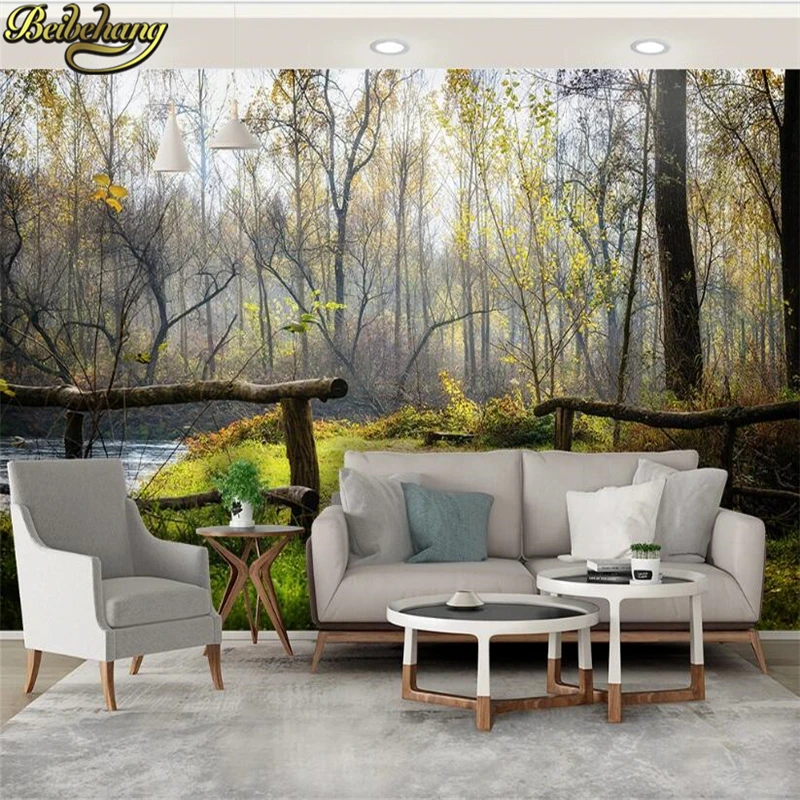 

beibehang Custom photo wall paper murals stickers Forest lake fresh grass background papel de parede 3D wallpaper for walls 3 d