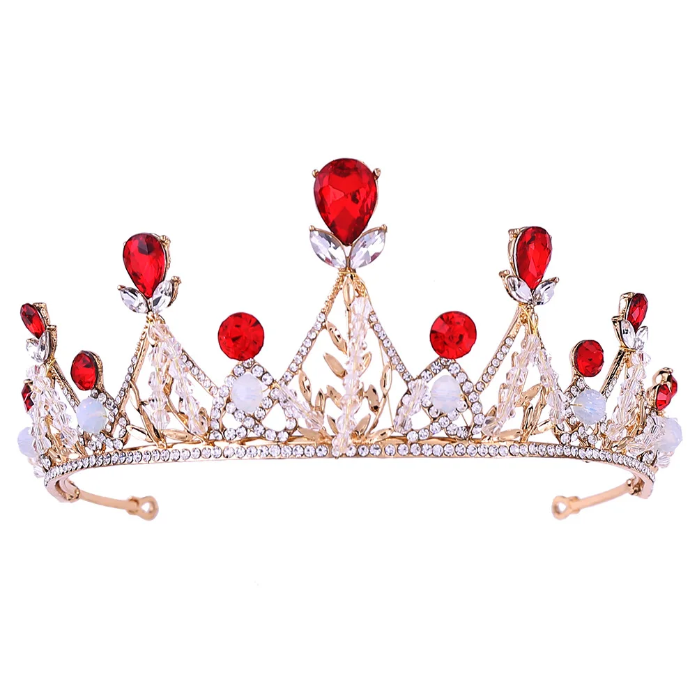 Серебряное золотое винтажное красное хрустальное для невесты Круглый полная