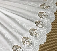 51 wide cotton fabric hollowed out off white cotton lace with scalloped by the yard