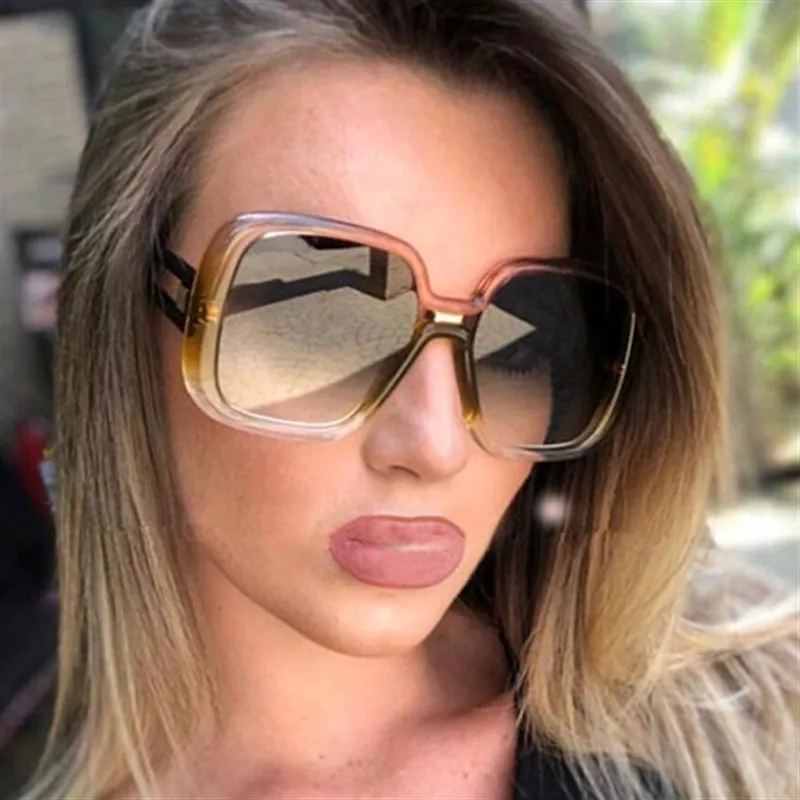 Новые модные квадратные солнцезащитные очки в большой коробке женские брендовые