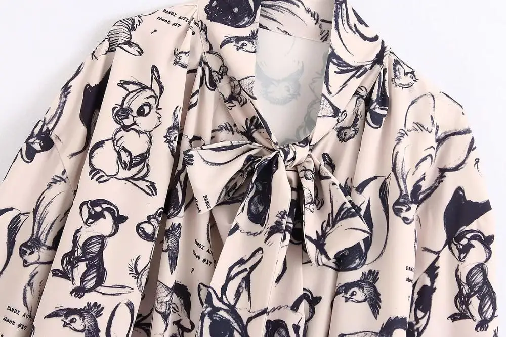 Женская шифоновая блузка ZA повседневная Элегантная кремового цвета с длинными