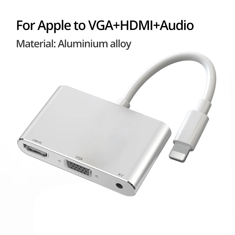 PZOZ HDMI к VGA кабель конвертер цифровой аналоговый HD 1080P для iPhone устройств к ПК ноутбук планшет HDMI Мужской к VGA Famale адаптер - Цвет: HDMI And VGA And AV
