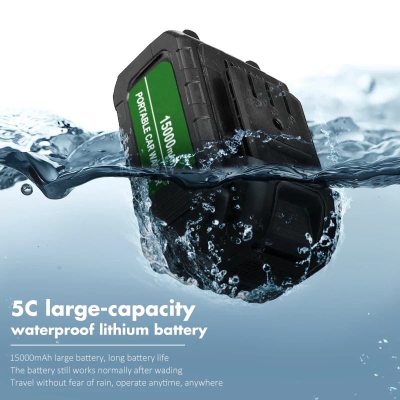 Купить Беспроводная Автомойка высокого давления, пистолет для мойки высокого давления, 0-15000 мАч, 18650, 30 бар, для аккумулятора Makita 18 в