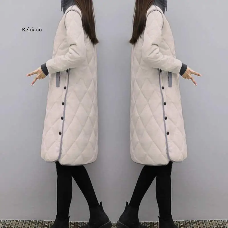 

Fashion Women Winter Long Padded Clothing Female Down Cotton Jacket Slim Parkas Ladies Coats Plus Size 4Xl Coat