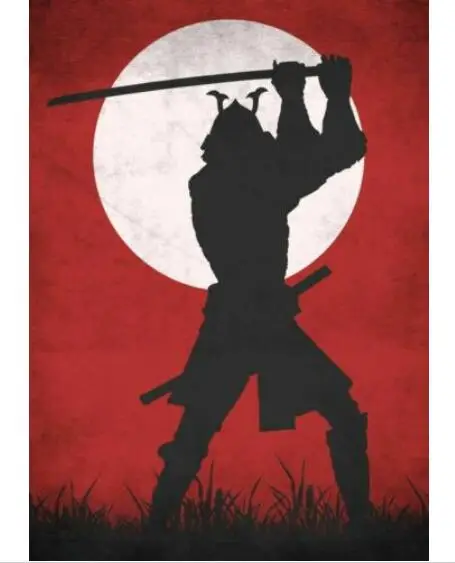 Японский художественный плакат самурая бусхидо Шелковый домашний декор обои -