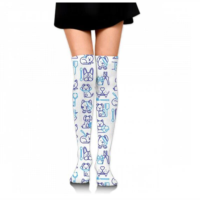 Бесшумные сексуальные женские чулки длинные носки с изображением космического