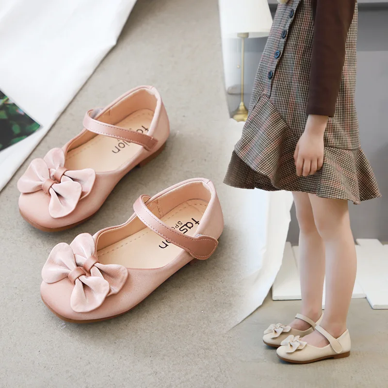 

Children Fashion Flat Shoes Adorable Bows Princess Shoe Girls Students Performing Etiquette Shoes Kids Lightweight Casual Shoe