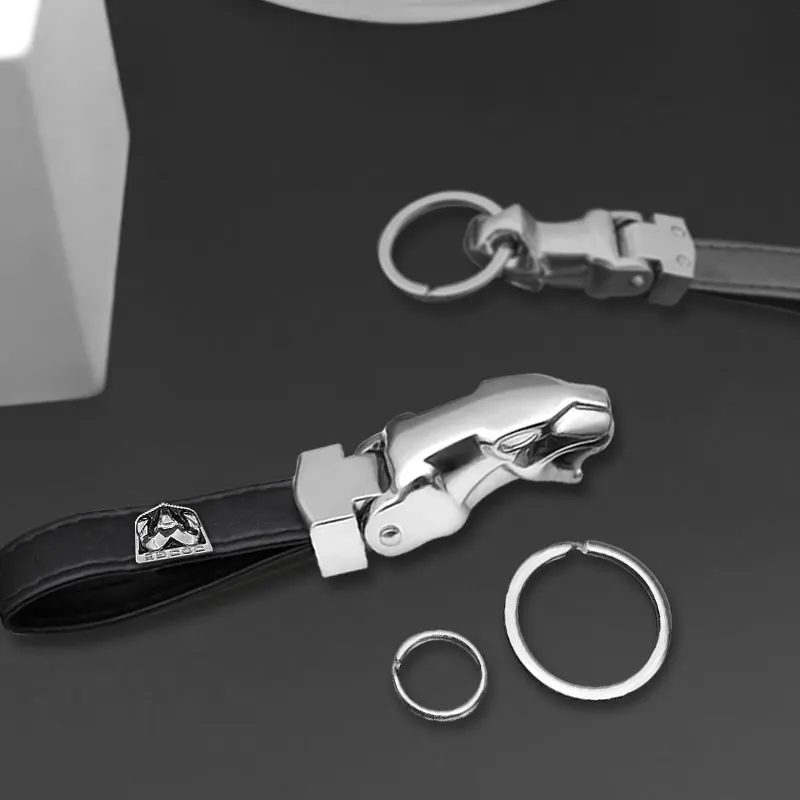 

1pcs Leopard Head Car Keychain Auto Keyring Key Accessories for Dodge Challenger RAM 1500 Charger Avenger Caliber etc Car Goods