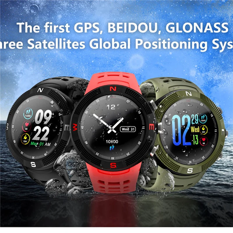 Gps Смарт-часы F18 с цветным экраном и большой батареей, Монитор скорости слуха IP68, водонепроницаемые мужские и женские спортивные Смарт-часы для ios android