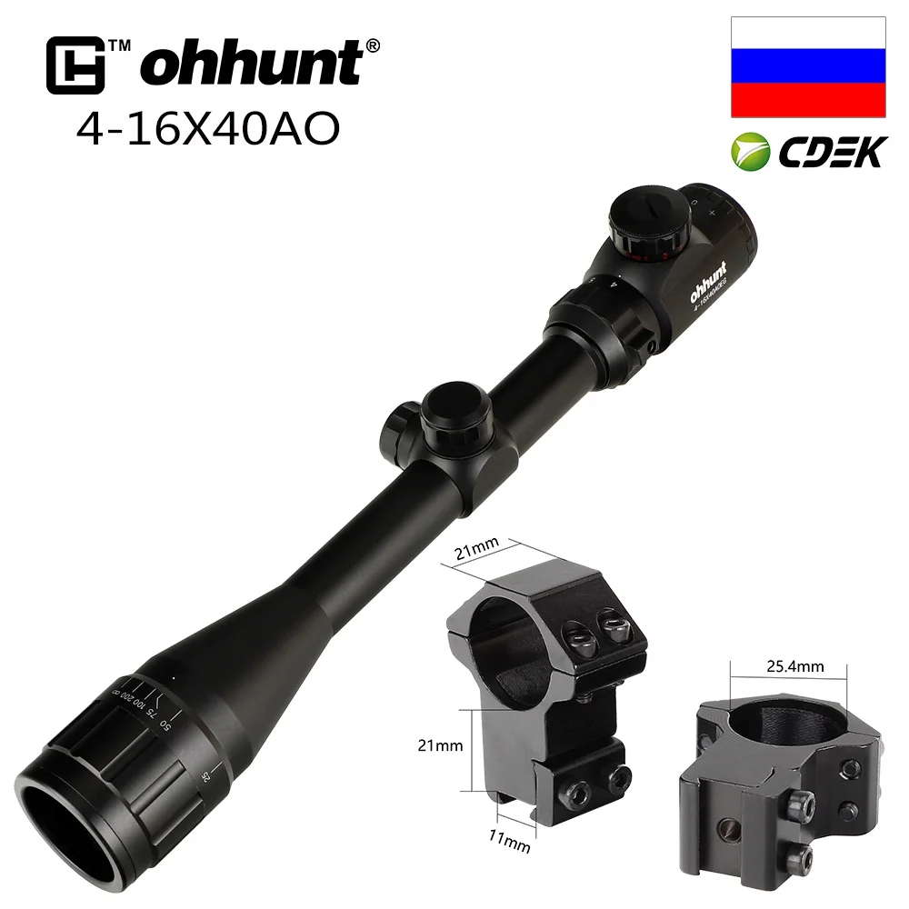 Ohhunt 4X32 3-9X40 4-16X40 6-24X50 винтовка Сфера провода охотничий прицел 1 дюймов оптический прицел тактический прицелы для стрельбы - Цвет: with Dovetail Ring