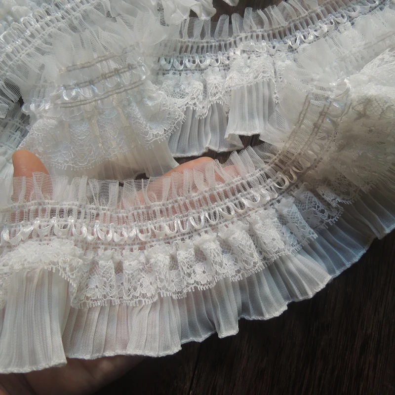 1 ярд последняя вышивка кружевная ткань 8 см черно-белая шифоновая эластичная