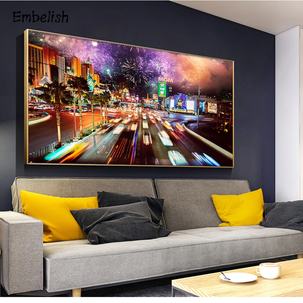 

1 Pieces Crowded City Street Landscape Wall Poster For Living Room Modern Home Decor HD Canvas Painting Bedroom Picture