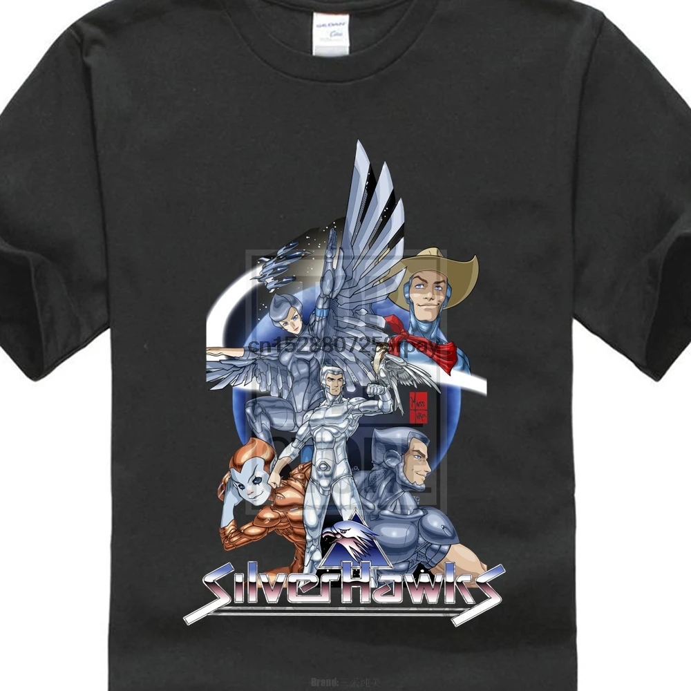 Классическая футболка Silver Hawk в стиле 80-х мультяшных героев размер Xs S M L Xl Xxl -