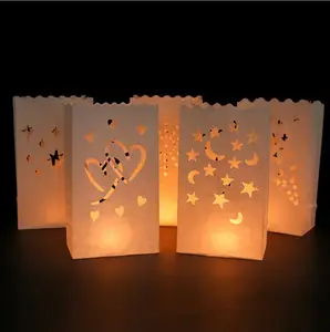 10 шт. свадебные сердце Чай светильник бумажные подсвечники дома Романтическая Свадебная вечеринка украшения свадебные принадлежности