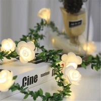 rose flower led fairy string lights battery powered wedding valentines day event party garland decor luminaria