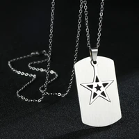 fashion gothic men stainless steel silvery necklace long chain detachable star pendant women jewelry accessories party wholesale
