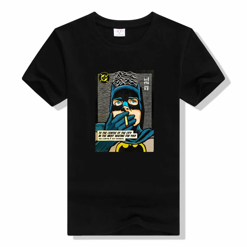 Мужские повседневные футболки Joy Division с принтом черные летние хлопковые коротким