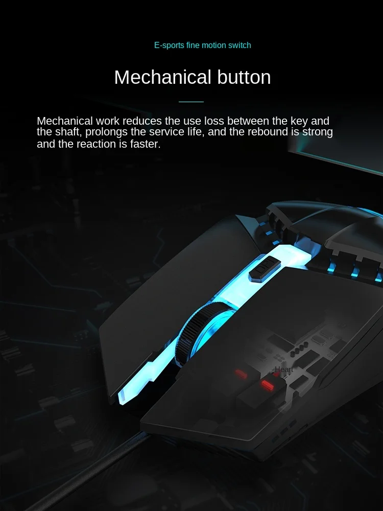 

Cy Logitech Razer Dazzling Wrangler Mechanical Mouse Wired E-Sports Game Macro Programming Custom E-Pen