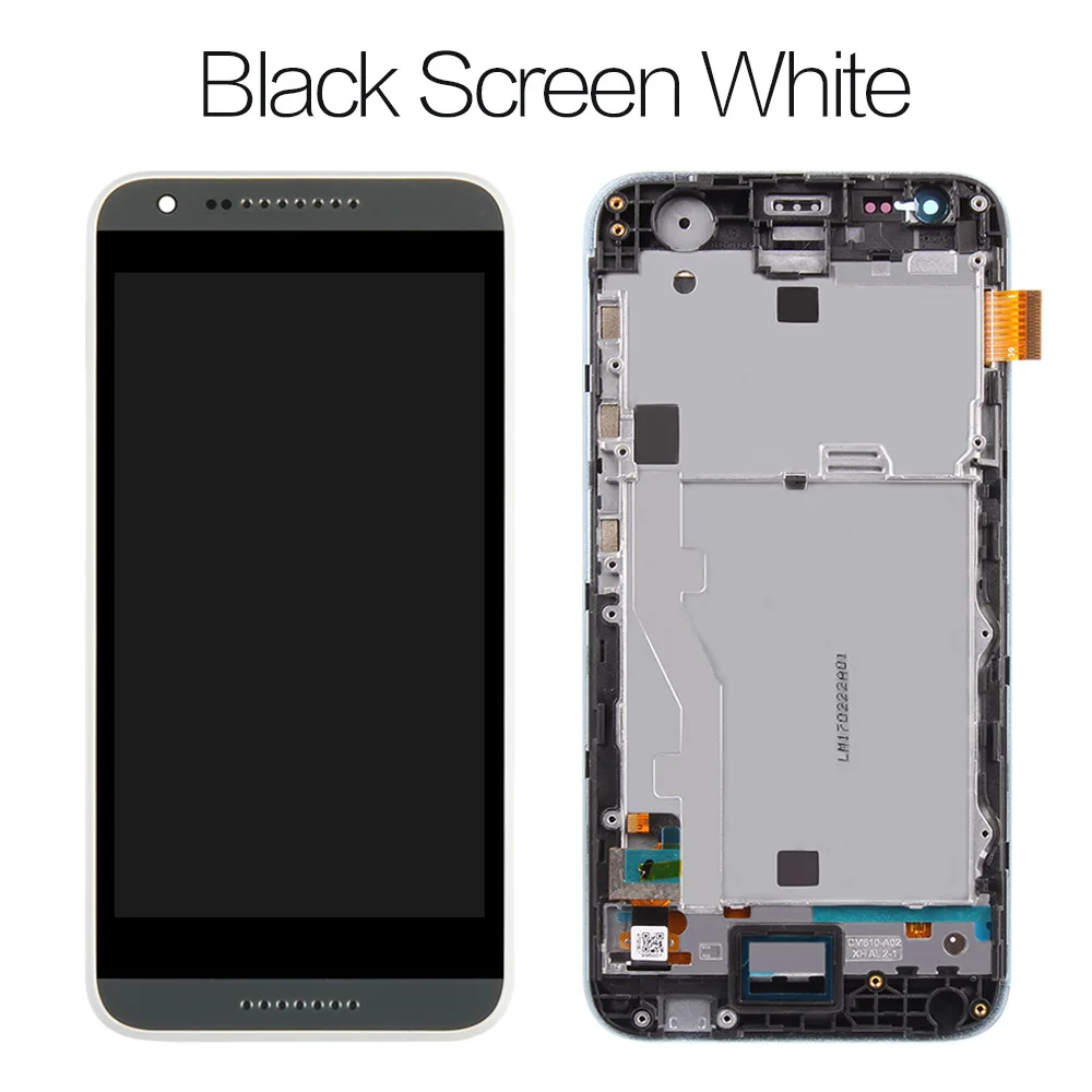 Сенсорный ЖК-экран для htc Desire 620G с рамкой для htc Desire 620G, дигитайзер, запасные части 620 620U 620T - Цвет: Black Screen White
