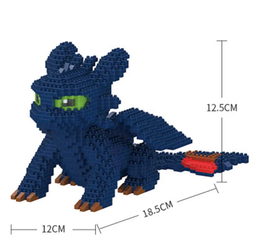 

LBOYU Train Dragon series brick diamond building blocks creative children's building blocks black white dragon block