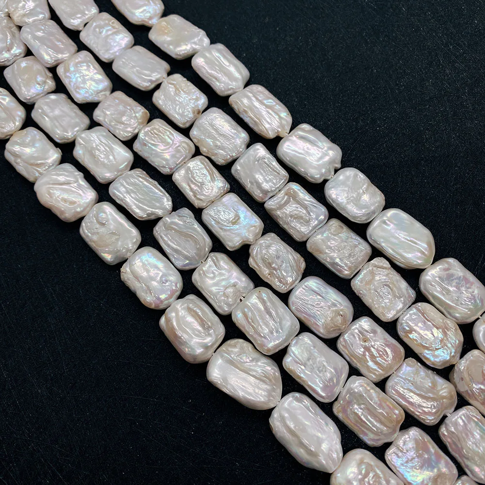 Белый натуральный пресноводный жемчуг плоский квадратный Большой для