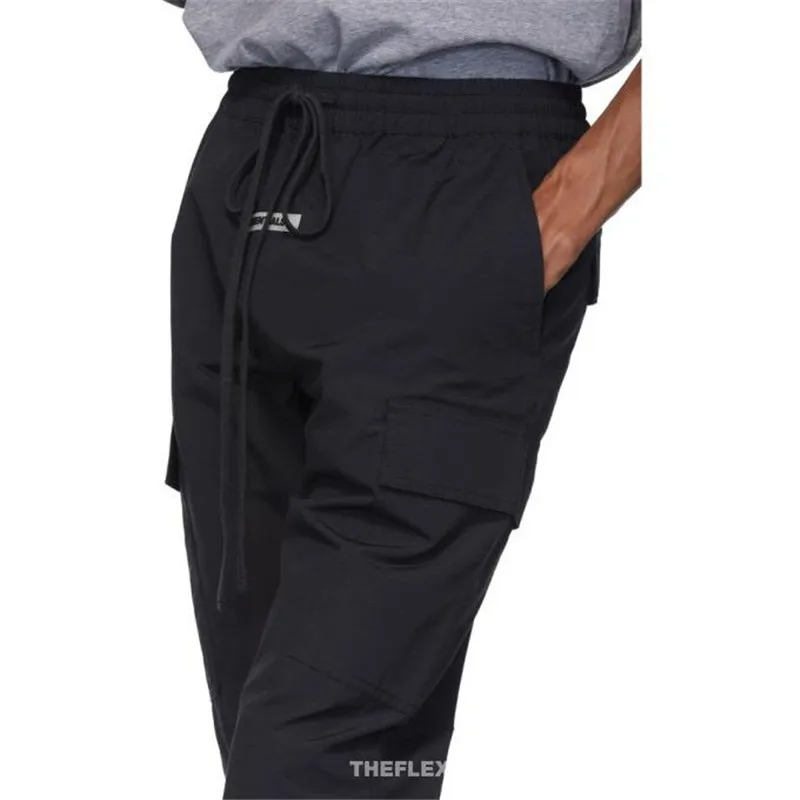 

High Quality Original Pants 100% 1:1 Spring Summer Autumn Winter Men's And Women's Nylon Double Line Letter Reflective Elastic