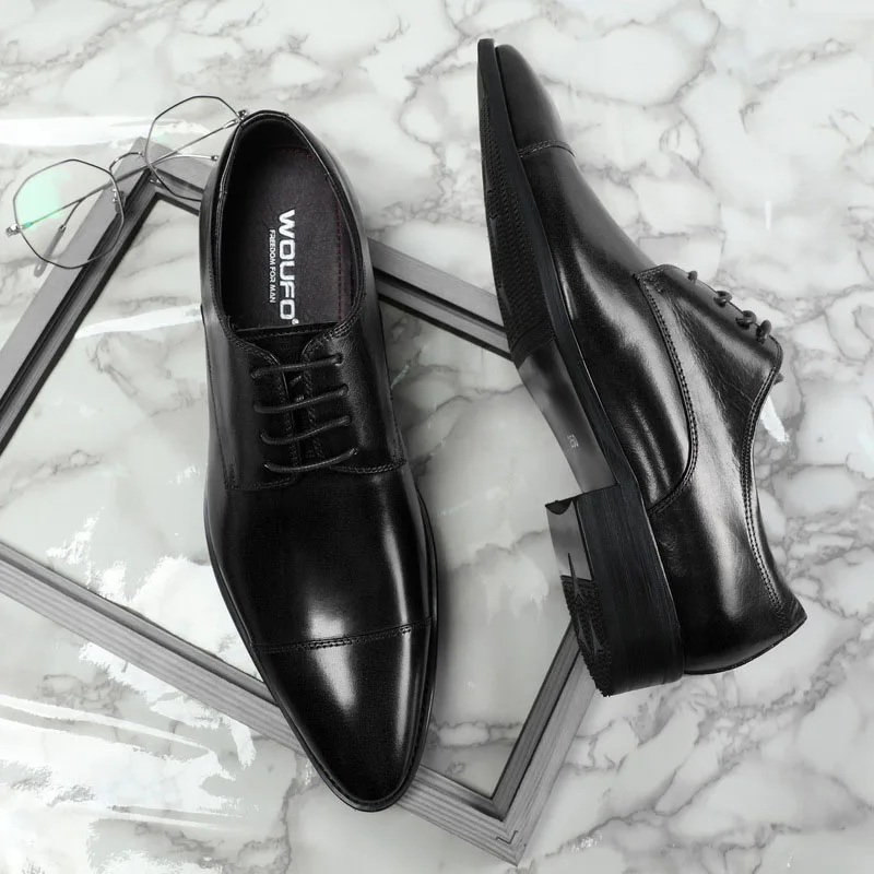 

Luxury Genuine Leather Mens Dress Shoes British Style Men Oxfords Fashion Brand Wedding Shoes For Men Office Social Shoe B183