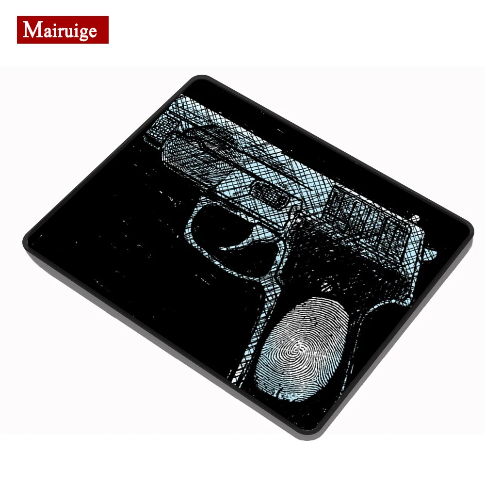 Отпечаток пальца шаблон пистолет черная ткань коврик для мыши части M14 AK47 98K