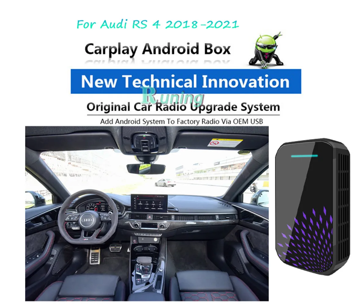 

Upgrade Radio Car Android Radio Stereo Carplay Box For Audi RS4 2018 2019 2020 2021 Car Multimedia Player BT GPS Navigation Unit