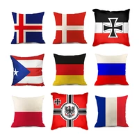 new home decorative pillows national flag patterns printed cushion cover 45x45cm cotton linen pillow cover euro style pillowcase